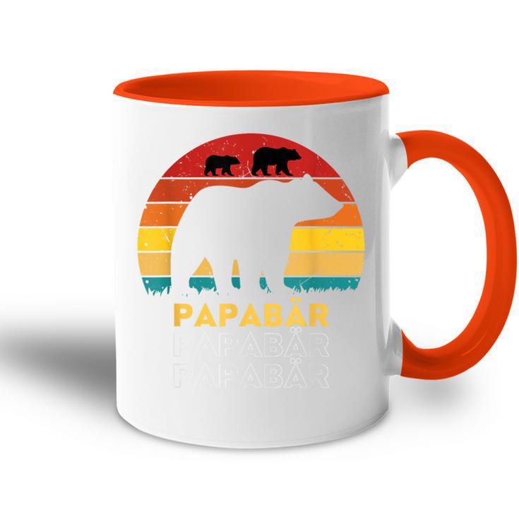 Retroater Baby Sohn Tochter Kinder Bär Papaatertag Tasse Zweifarbig