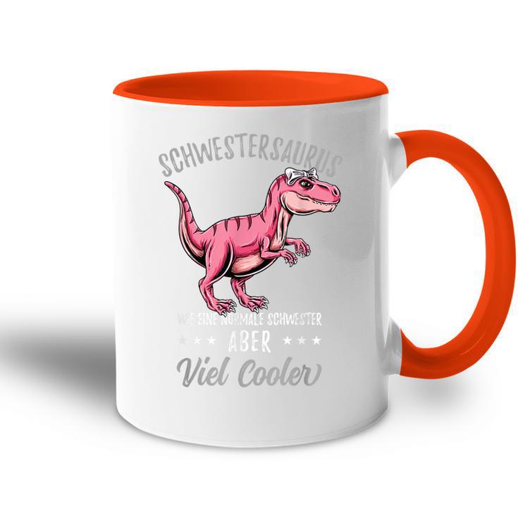 Schwestersaurus Lustiges Schwester Dinosaurier Tasse Zweifarbig