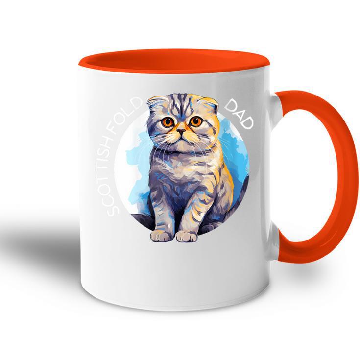 Scottish Fold Katzen Papa Cat Dad Daddy Haustier Freund Mit-Ausschnitt Tasse Zweifarbig