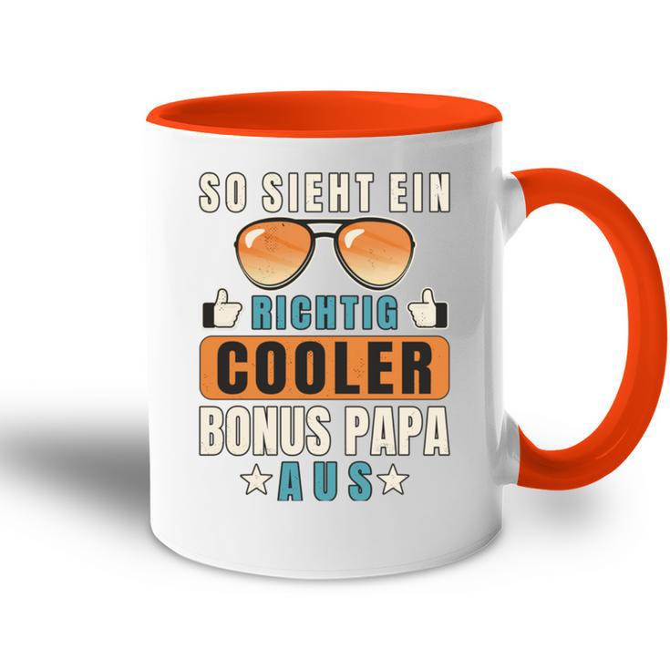 So Sieht Ein Richtig Cooler Bonus Papa Aus Stiefvater Tasse Zweifarbig