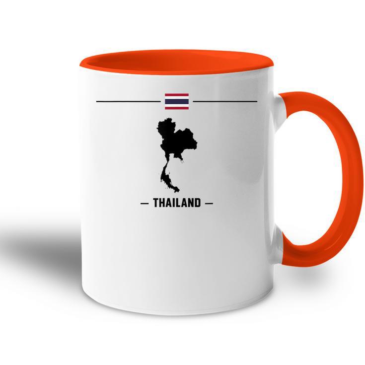 Thailändische Flagge Mit Landkarte Und Name Des Landes Thailand Tasse Zweifarbig