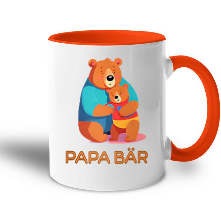 Vatertagater Sohn Tochter Sohn Papa Bär Kapuzenjacke Tasse Zweifarbig