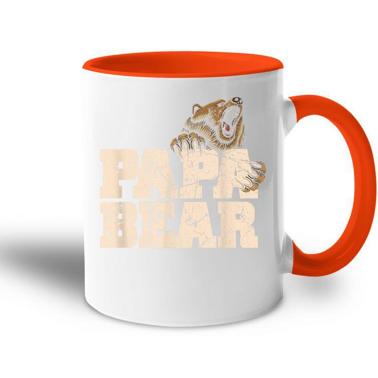 Vintage Papa Bär Familieatertag Papa Tasse Zweifarbig