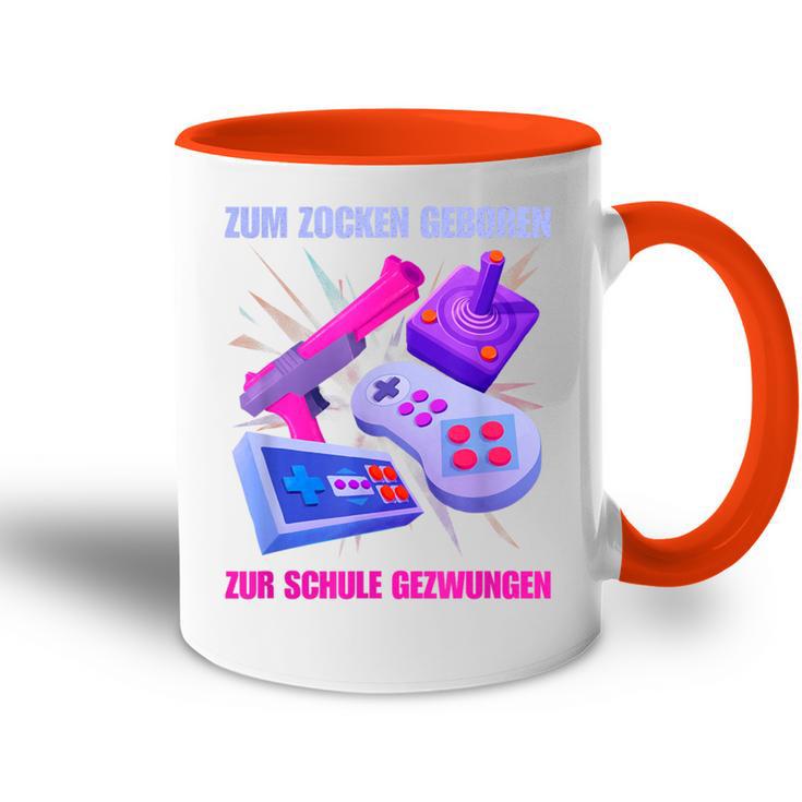 Zum Zocken Geboren Zum Schule Forces I Console Ps5 Gaming Tasse Zweifarbig