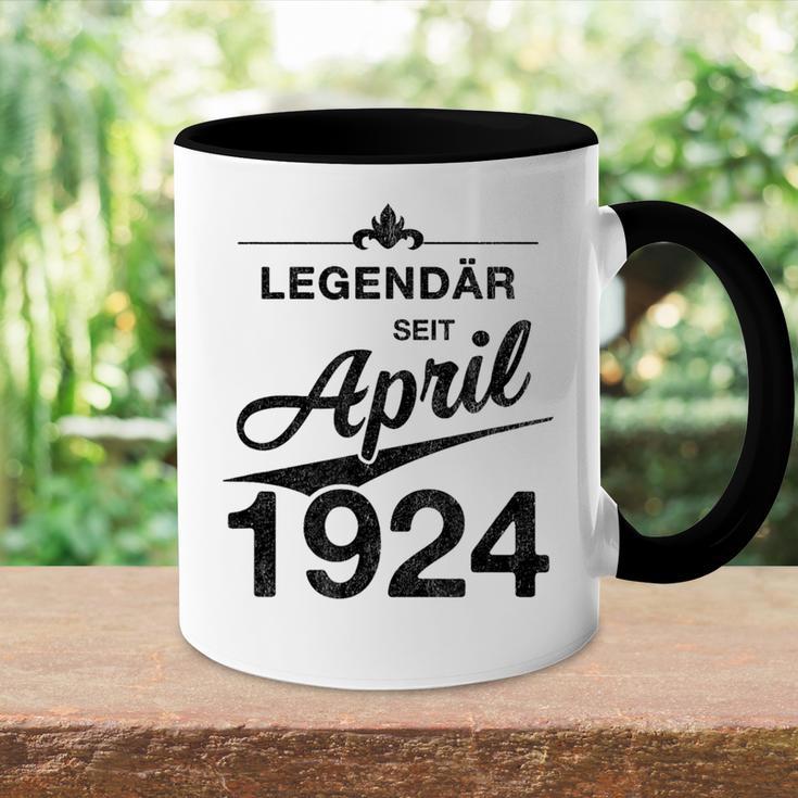 100 Geburtstag 100 Jahre Alt Legendär Seit April 1924 Tasse Zweifarbig