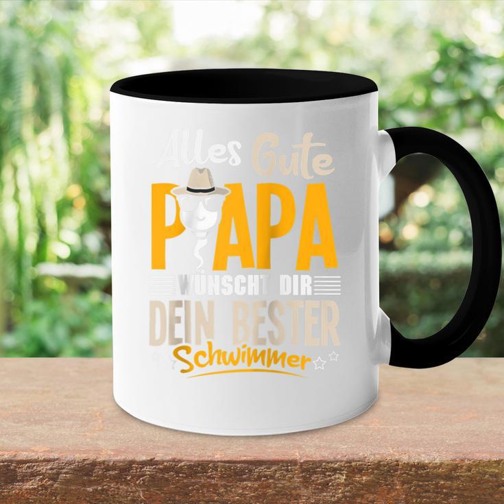 Alles Gute Papa Dein Bester Schwimmer -Ater Papaatertag Raglan Tasse Zweifarbig