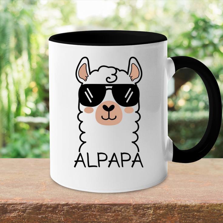 Alpapa Alpaka Lama Liebhaberatertag Tiere Papa Tasse Zweifarbig