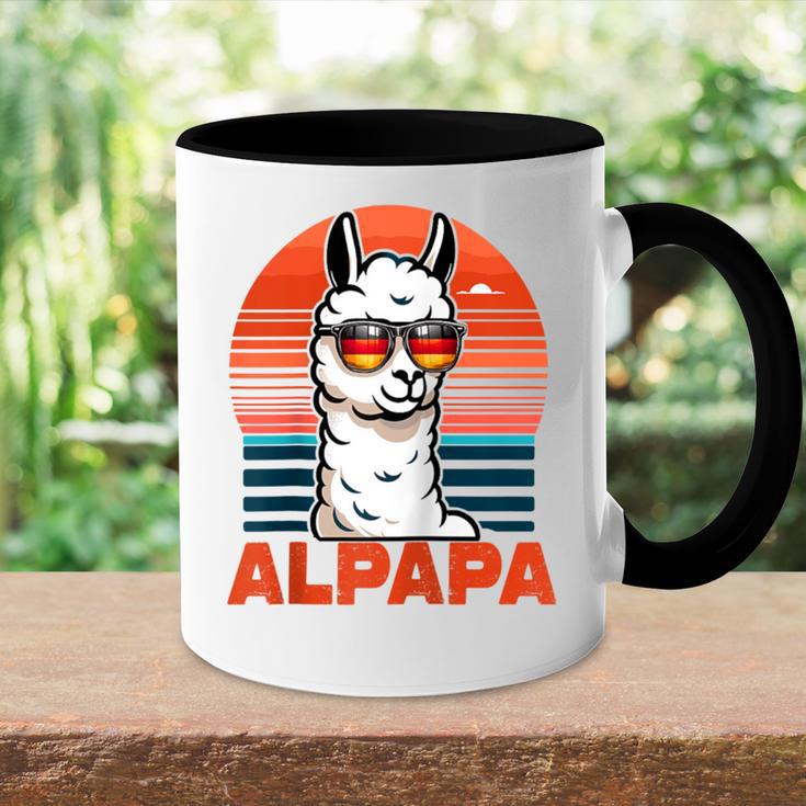 Alpapaatertag Bester Papa Alpaka Retro Alpapa Raglan Tasse Zweifarbig