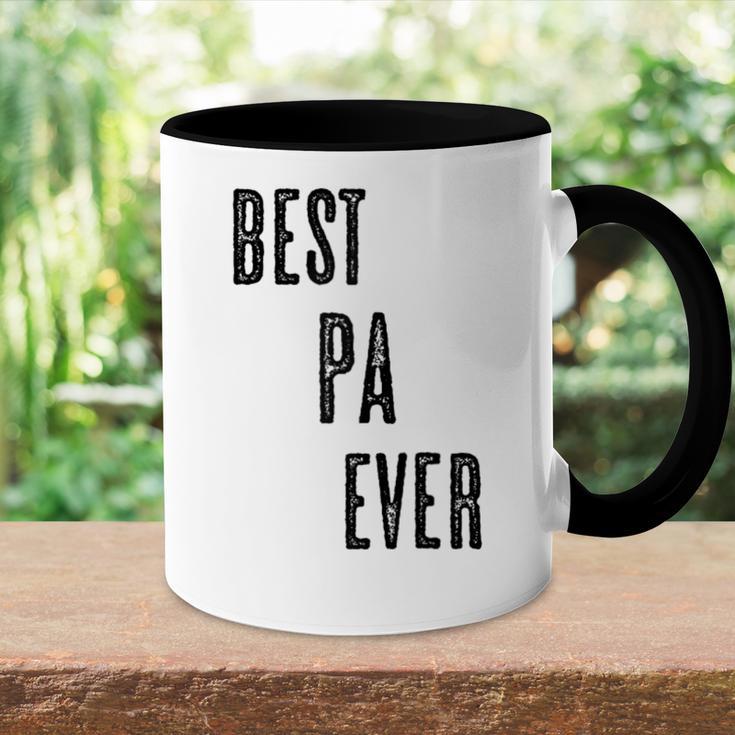 Best Pa Ever Cute Adults Papa Dad Grandpa Raglan Tasse Zweifarbig