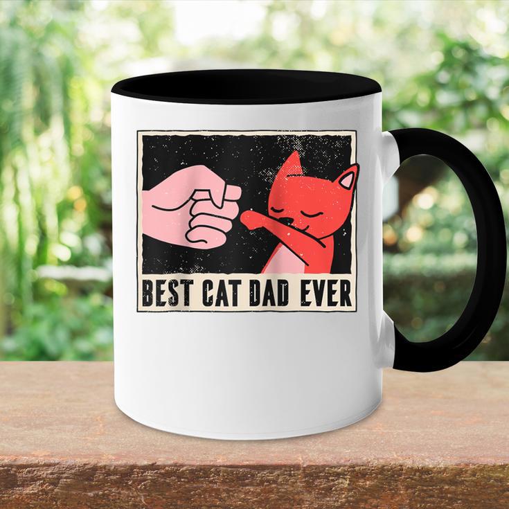 Bester Katzen Papa Tierliebe Raglan Tasse Zweifarbig