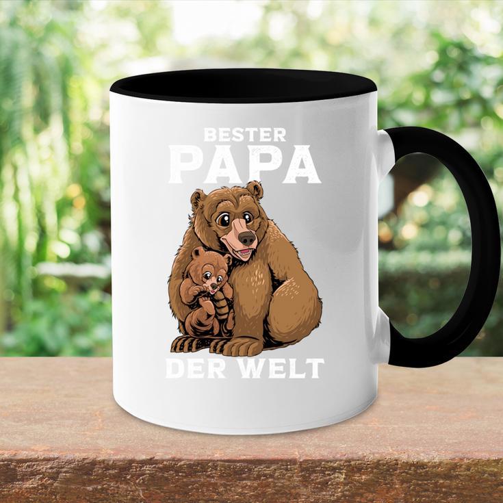 Bester Papa Der Weltatertagater Bär Tasse Zweifarbig