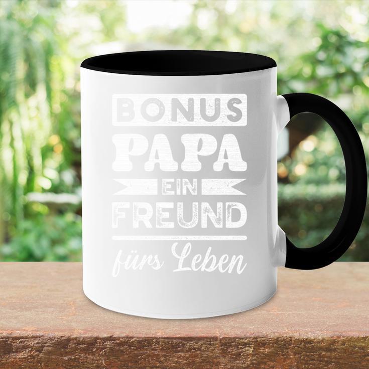 Bonus Papa Stiefvater Schwiegervateratertag Tasse Zweifarbig