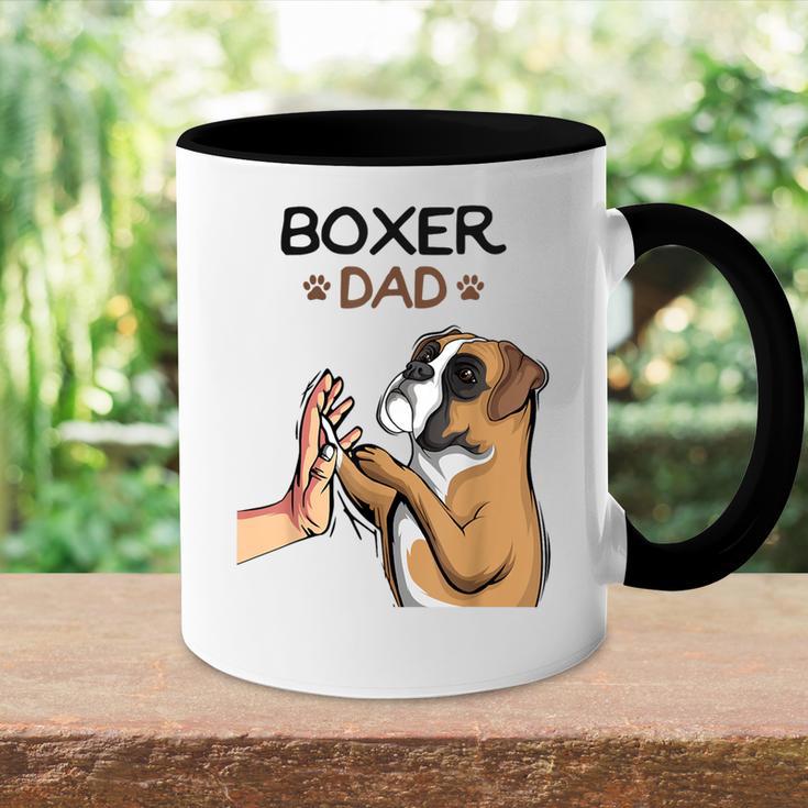 Boxer Dog Papa Tasse Zweifarbig