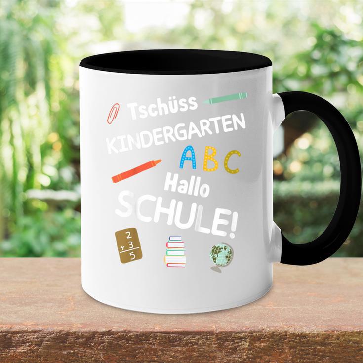 Children's Tschüss Kindergarten Hello School First Day Of School Slogan Tasse Zweifarbig