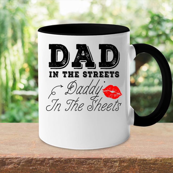 Dad In The Streets Daddy In The Sheets Geschenke Für Papa Tasse Zweifarbig