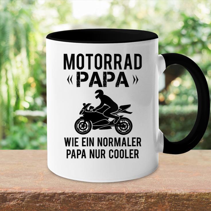 Damen Sportbike Motorradfahrer Spruch Herren Motorrad Papaater Mit-Ausschnitt Tasse Zweifarbig