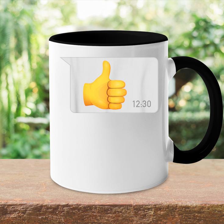 Daumen Hoch X Thumbs Up -Ater Papa Nachricht Dad Message Tasse Zweifarbig