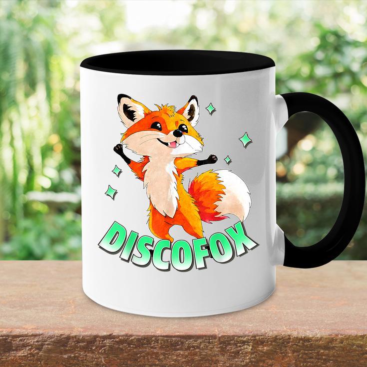 Discofox Disco Fox X Lustiger Fuchs Sonnebrille Tanzen Tanz Tasse Zweifarbig