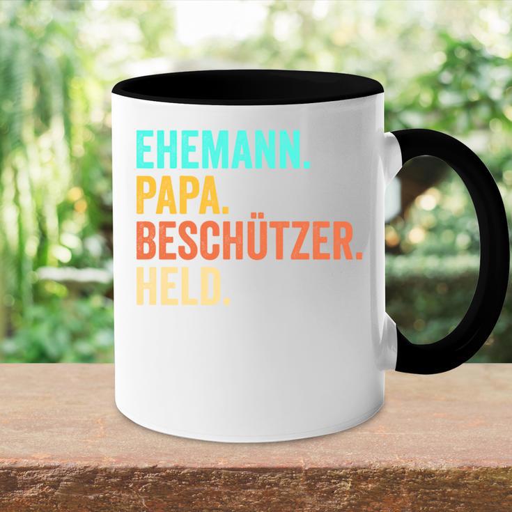 Ehemann Papa Beschützer Heldatertag Tasse Zweifarbig