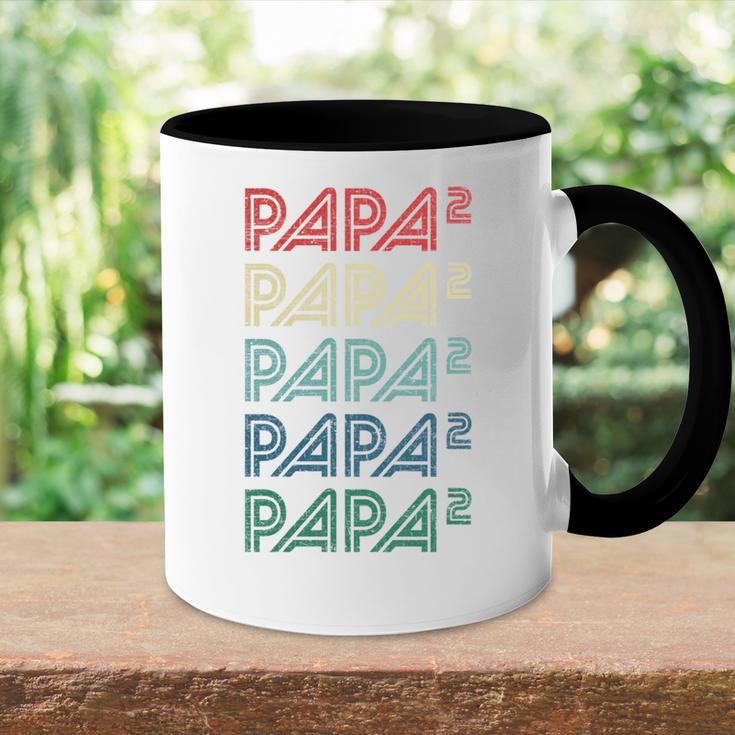 Für Papa Zur Geburt Zweites Kind Papa Hoch 2 Tasse Zweifarbig