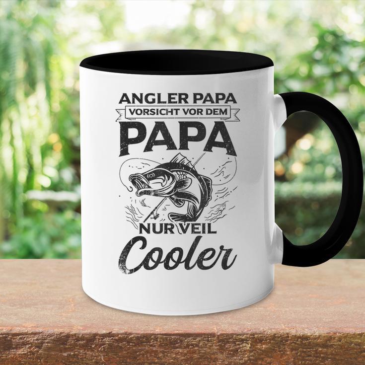 Herren Angler Fischer Cooler Papaater Forelle Hecht Sportangler Tasse Zweifarbig