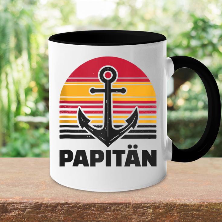 Herren Papitänatertag Bester Papa Anker Norden Kapitän Tasse Zweifarbig