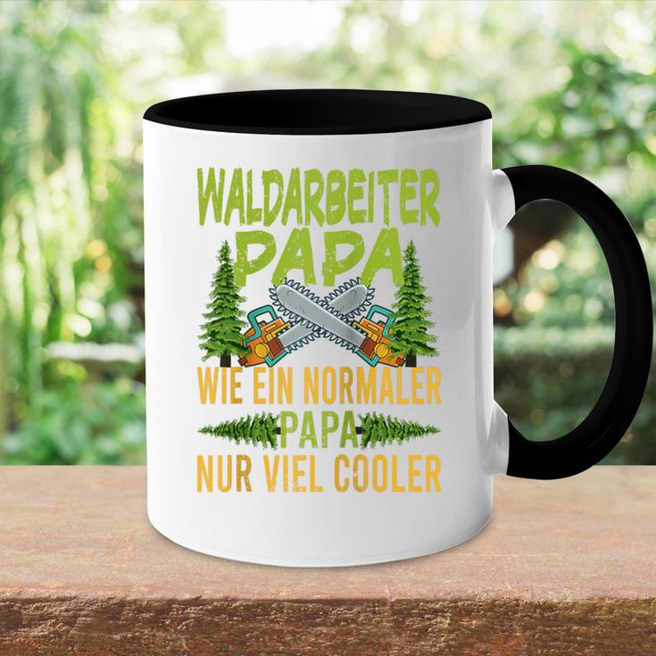 Herren Waldarbeiter Papa Wie Ein Normaler Papa Nuriel Cooler Raglan Tasse Zweifarbig