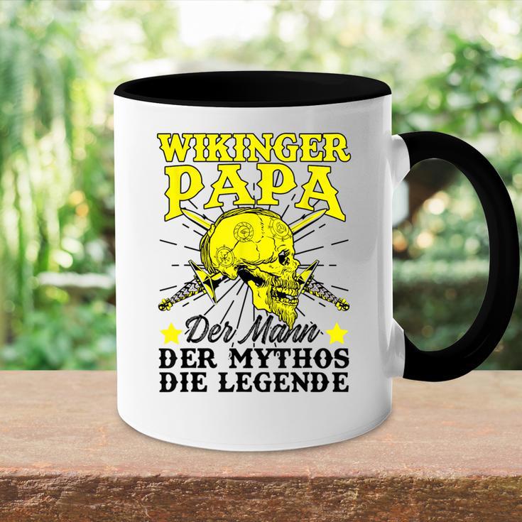 Herren Wikinger Papaateratertag Mann Mythos Legendeiking Tasse Zweifarbig