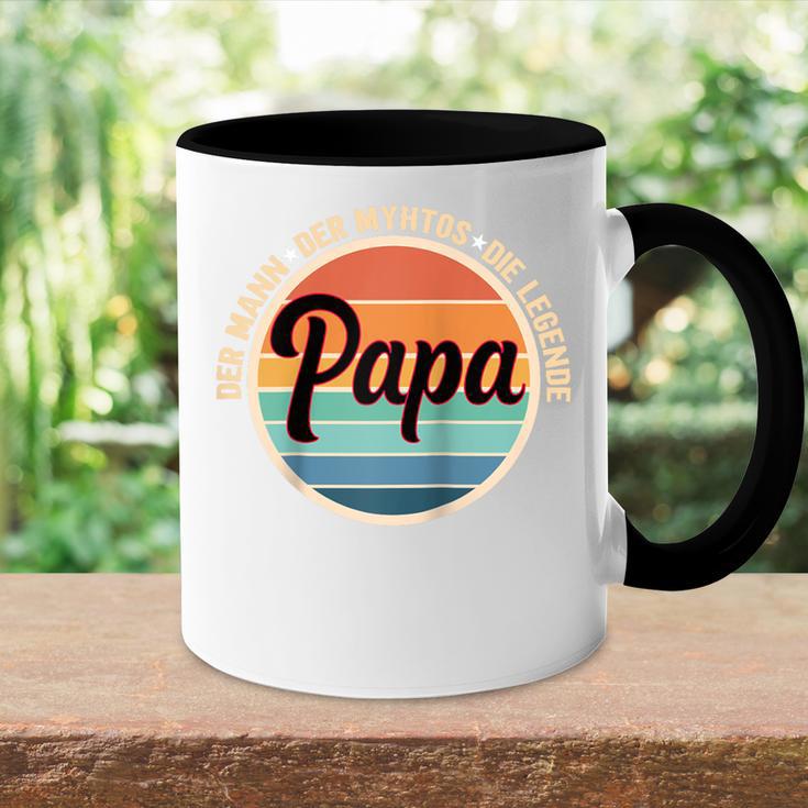 Herrenaterintage Geschenk Der Mann Der Mythos Die Legende Papa Raglan Tasse Zweifarbig