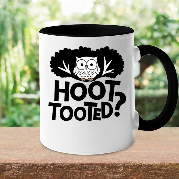 Hoot Tooted Lustiger Eulen-Spruch Papa Witz Tasse Zweifarbig