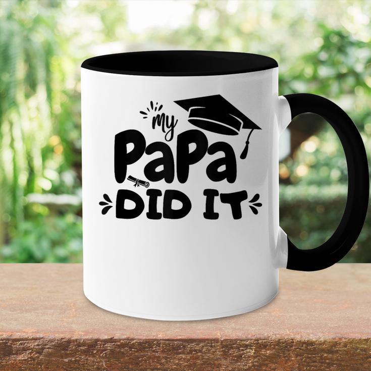 Kinder Mein Papa Hat Es Geschafft Abschlussfeier Stolze Tasse Zweifarbig