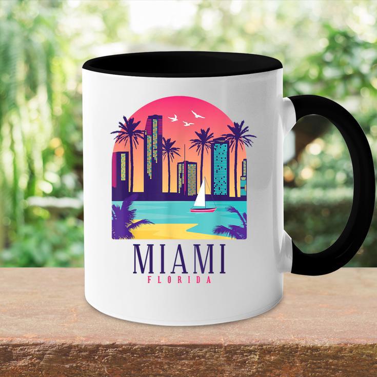 Miami Floridaintage Retro Usa America Souvenir Tasse Zweifarbig