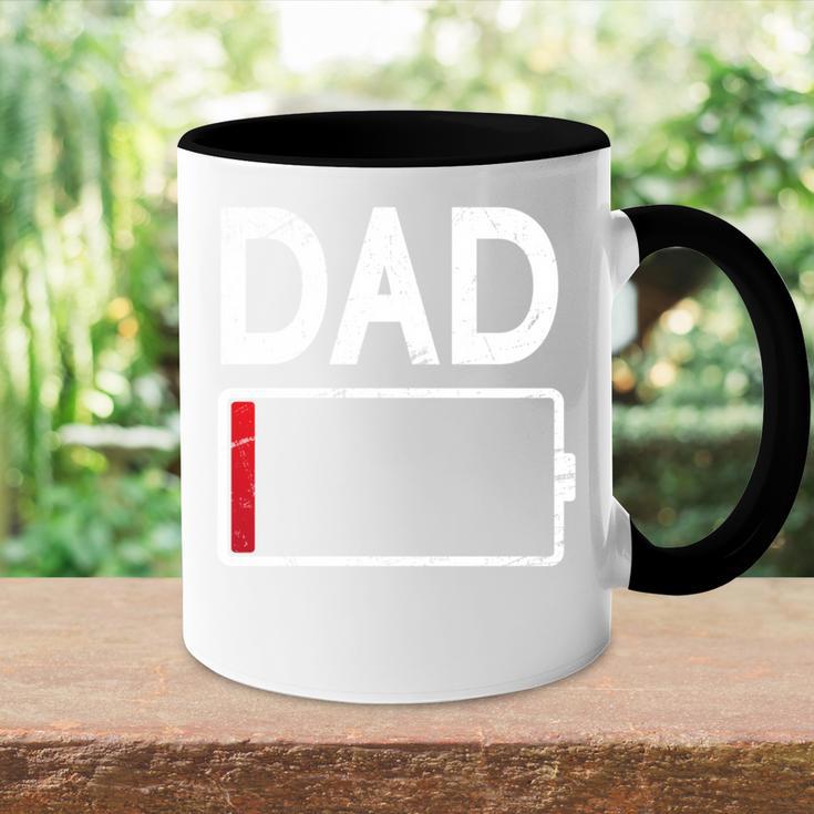 Müderater Schwache Batterie Akku Leer Papa Papiatertag Tasse Zweifarbig