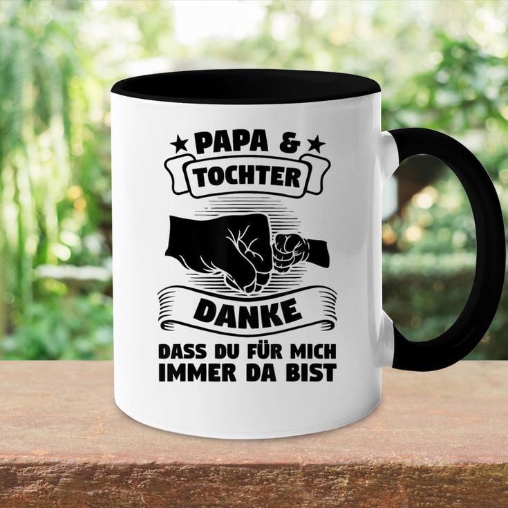 Papa & Tochter Danke Papa & Tochter Familie Tasse Zweifarbig