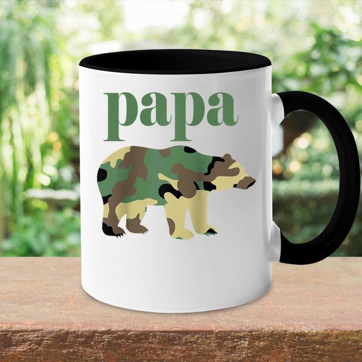 Papa Bär Camo Camo Papa Bär Passender Familienbär Raglan Tasse Zweifarbig