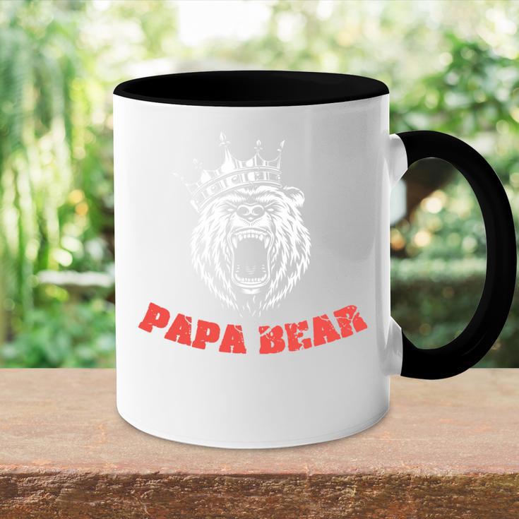 Papa Bär König Dad Stolzer Daddy Familie Legende Mann Tasse Zweifarbig