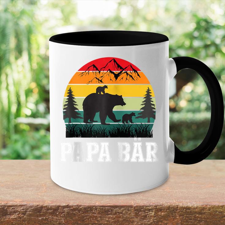 Papa Bär Mit Zwillingenatertag Retroater & Opa Geschenk Kapuzenjacke Tasse Zweifarbig