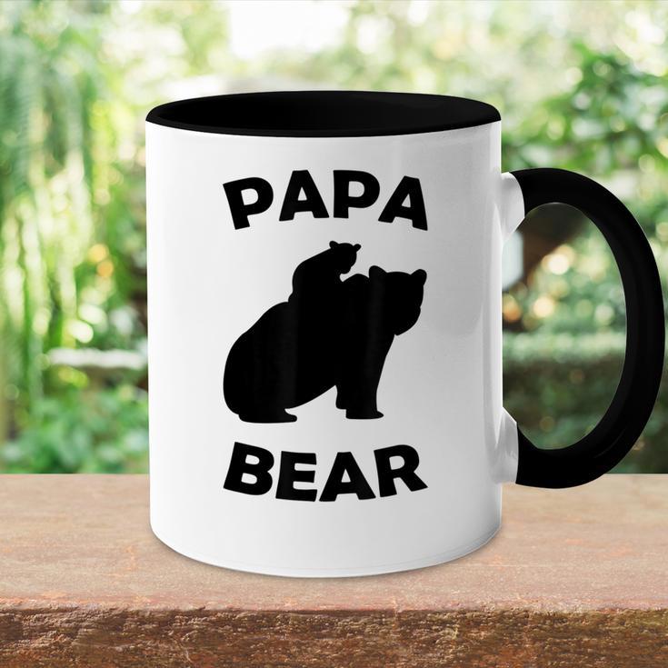 Papa Bear Baby Cub Für Papa Zumatertag Tasse Zweifarbig