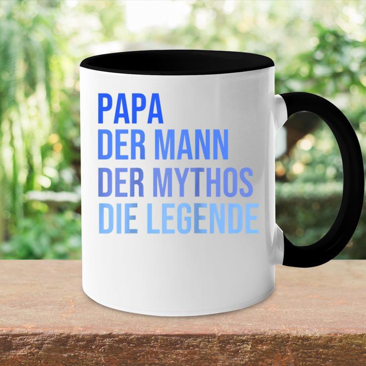 Papa Der Mann Der Mythos Die Legende Raglan Tasse Zweifarbig