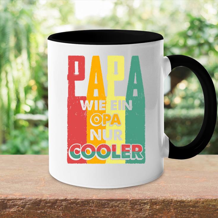 Papa Kühler Retro Opa Herrenatertag Geschenk-Idee Tasse Zweifarbig