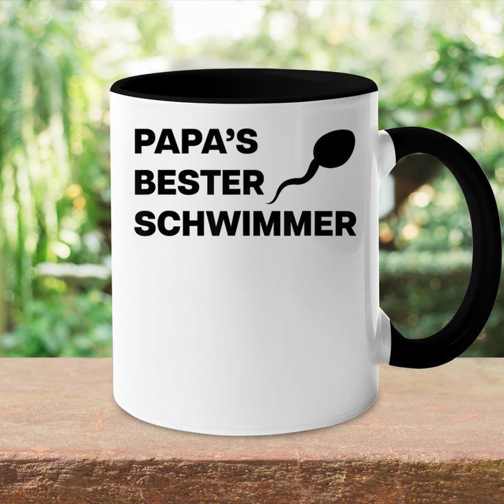 Papa's Bester Schwimmer X Lecker Bierchen Party Outfit Tasse Zweifarbig