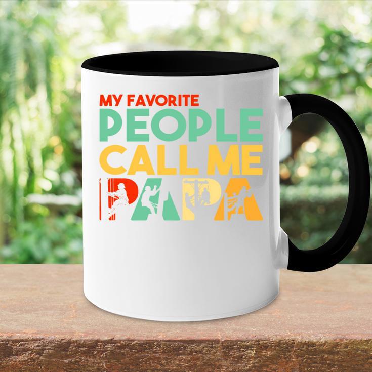 Retro Papa Line Worker Papa Witzigatertag Tasse Zweifarbig