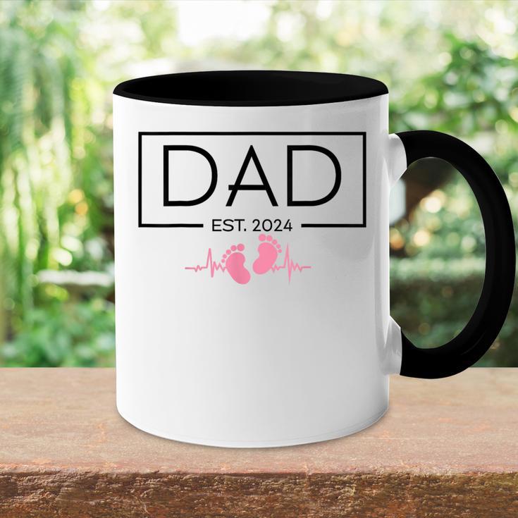 Zum Papa Befördert 2024 Neuer Papaatertag Baby Neuer Papa Tasse Zweifarbig