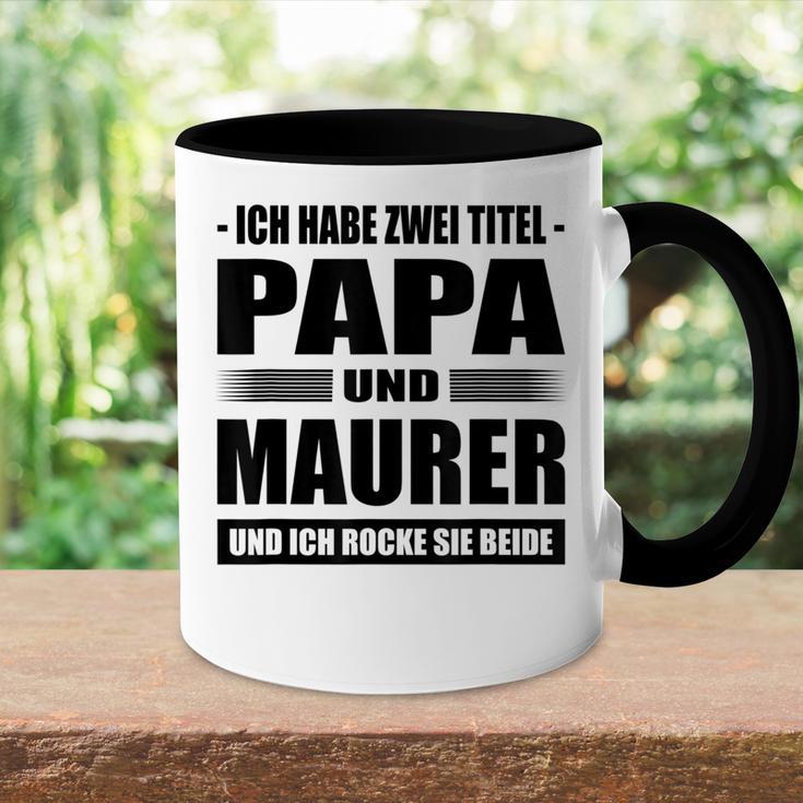 Zwei Titel Papa Und Maurer Geselle Meister Maurermeister Tasse Zweifarbig