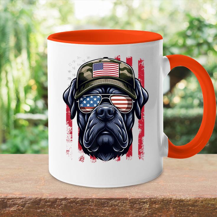 4 Juli Cane Corso Usa Flagge Papaater Amerika Männer Jungen Tasse Zweifarbig