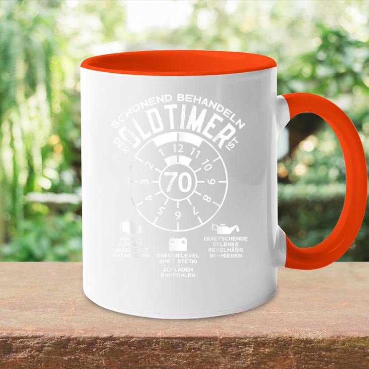 70 Jahre Schonend Treatment Oldtimer 70Th Birthday Tasse Zweifarbig