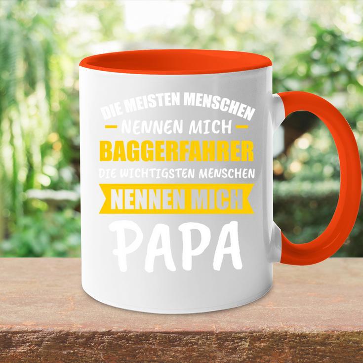 Bagger Baggerfahrer Baggerführer Papa Spruch Geschenk Tasse Zweifarbig