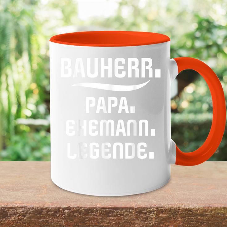 Bauherr Papa Slogan Richtfestfest Ehemann Bauherr Tasse Zweifarbig