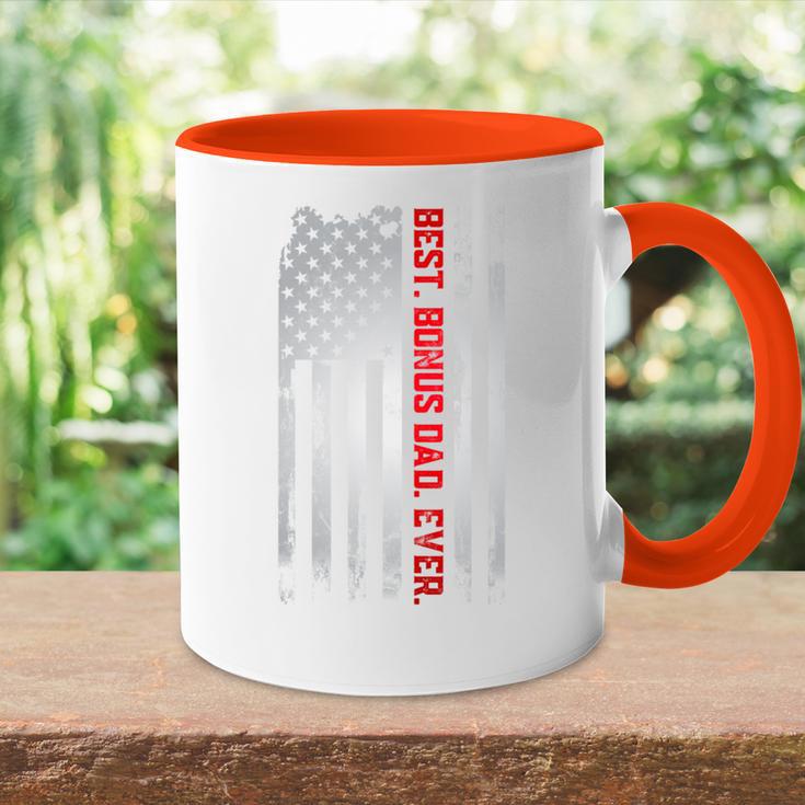 Best Bonus Dad Ever Amerikanische Usa-Flaggeatertagsgeschenk Papa Tasse Zweifarbig