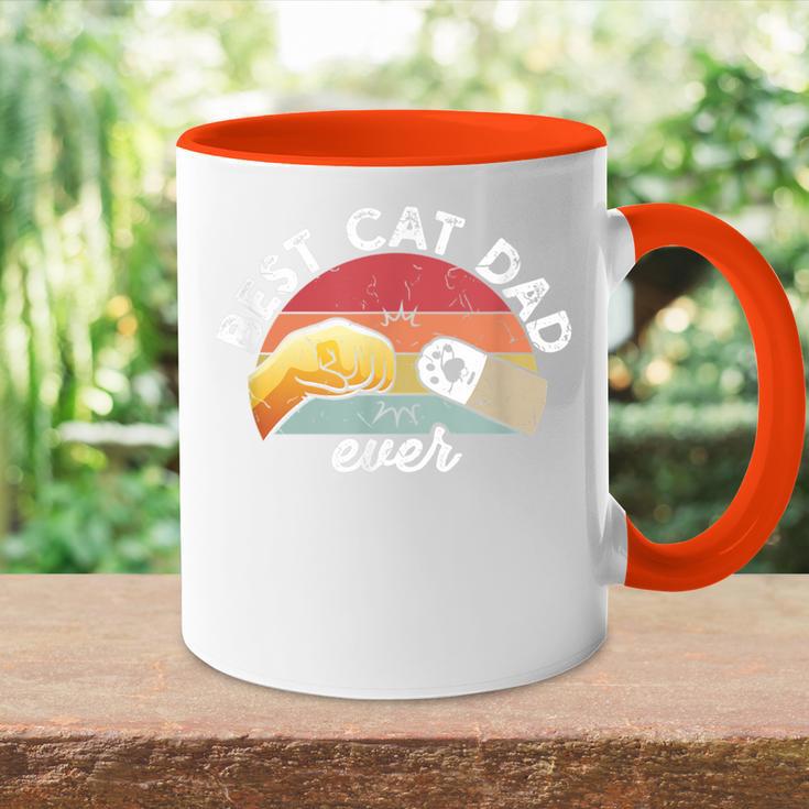 Best Cat Dad Ever Retro Kitten Cat Dad Tasse Zweifarbig